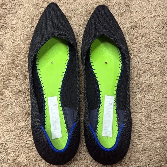 Rothy’s Women The Point Black Flats Size 9 - Picture 9 of 11